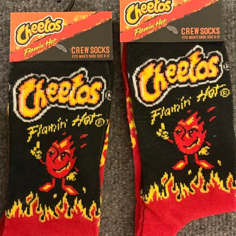 Cheetos Flamin' Hot Crew Socks – Men's 6-12 – New (2 pack)